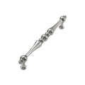 Beaded Brass Cabinet Pull Handle - Silver, 160 mm Hole Spacing, 192 mm Long