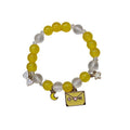 Beaded Charm Bracelet - Yellow Beads, Envelope Charm