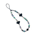 Beaded Heart Phone Charm Strap Lanyard, 32 cm - Black