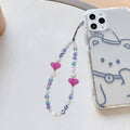Beaded Heart Phone Charm Strap Lanyard, 32 cm - Light Pink - view 4