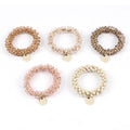 Beaded Scrunchie Hair Tie for Women - Pink - view 3