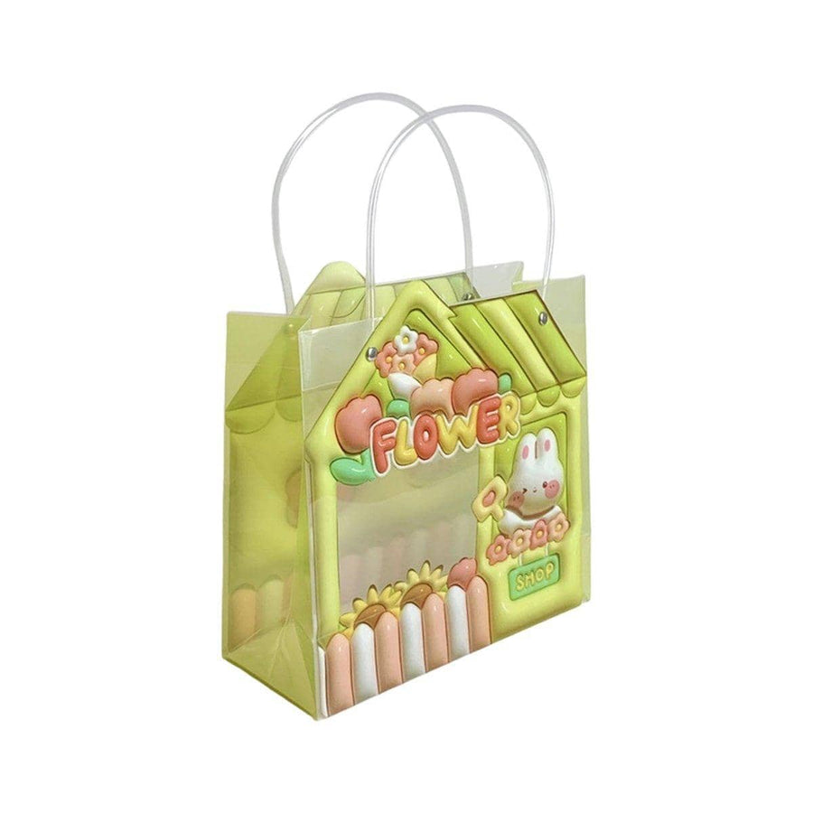 Bear and Rabbit Party Gift Bags, Pack of 10 - Green