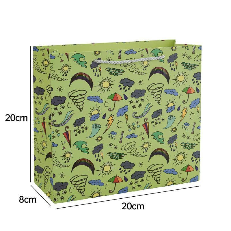 Bear Check Paper Gift Bags, 25 Pieces - Beige - view 4