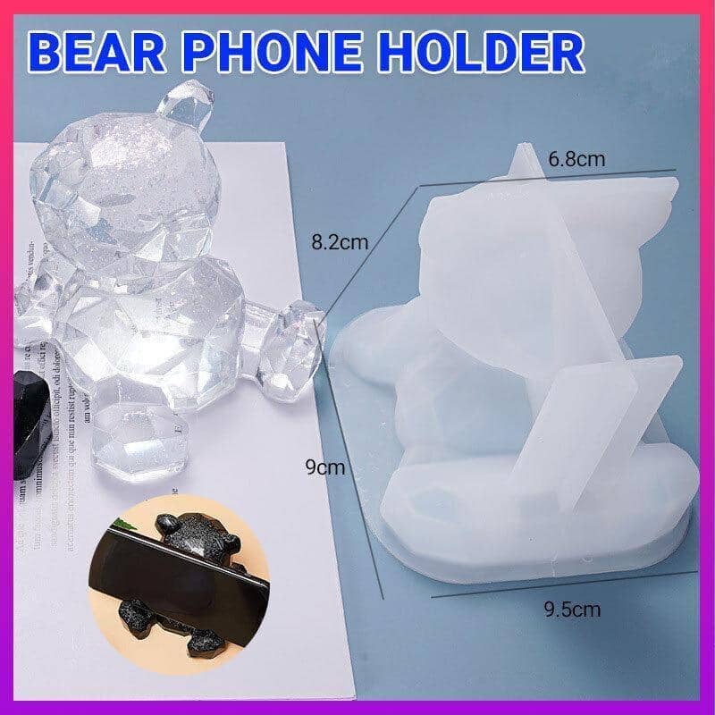 Bear Phone Holder Silicone Resin Casting Mould for DIY Ornaments
