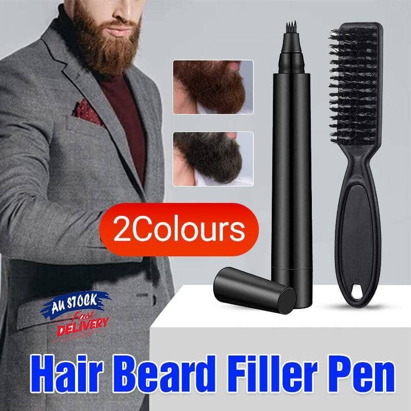 Beard Filler Pen with Brush for Men - Black - view 2