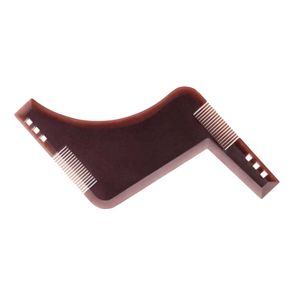 Beard Shaping Template Comb for Trimming and Symmetry - Brown