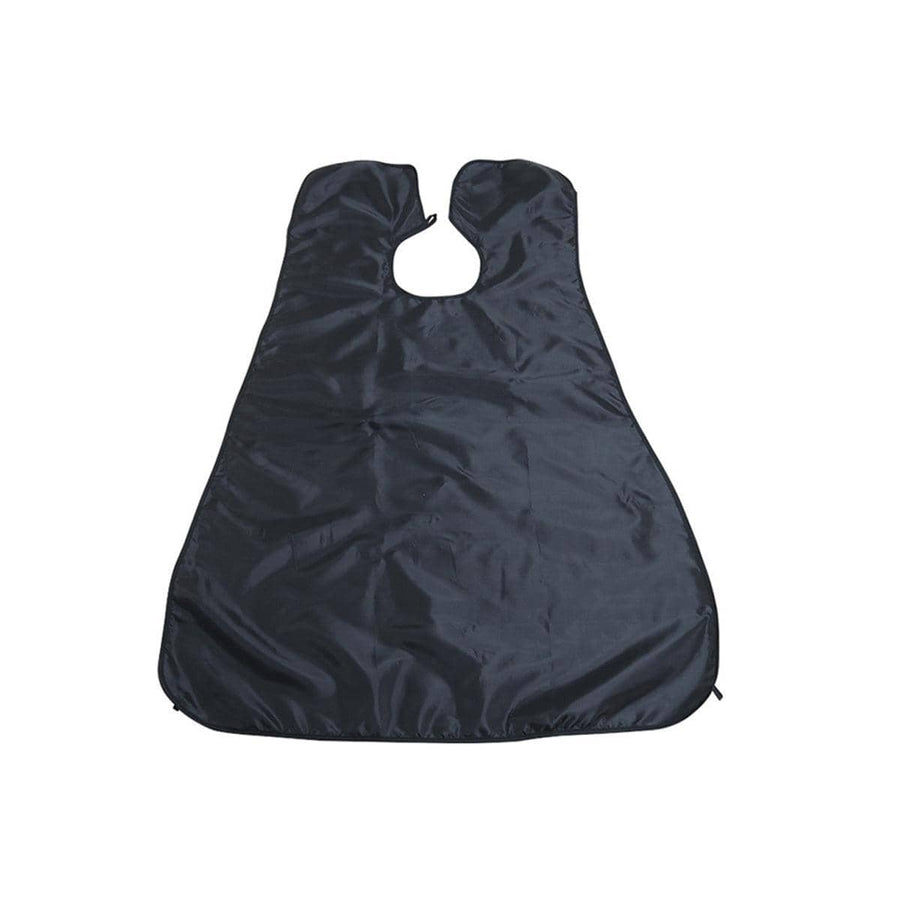 Beard Shaving Apron Cape with Hair Catcher Bib and Suction Cup Hooks, Black