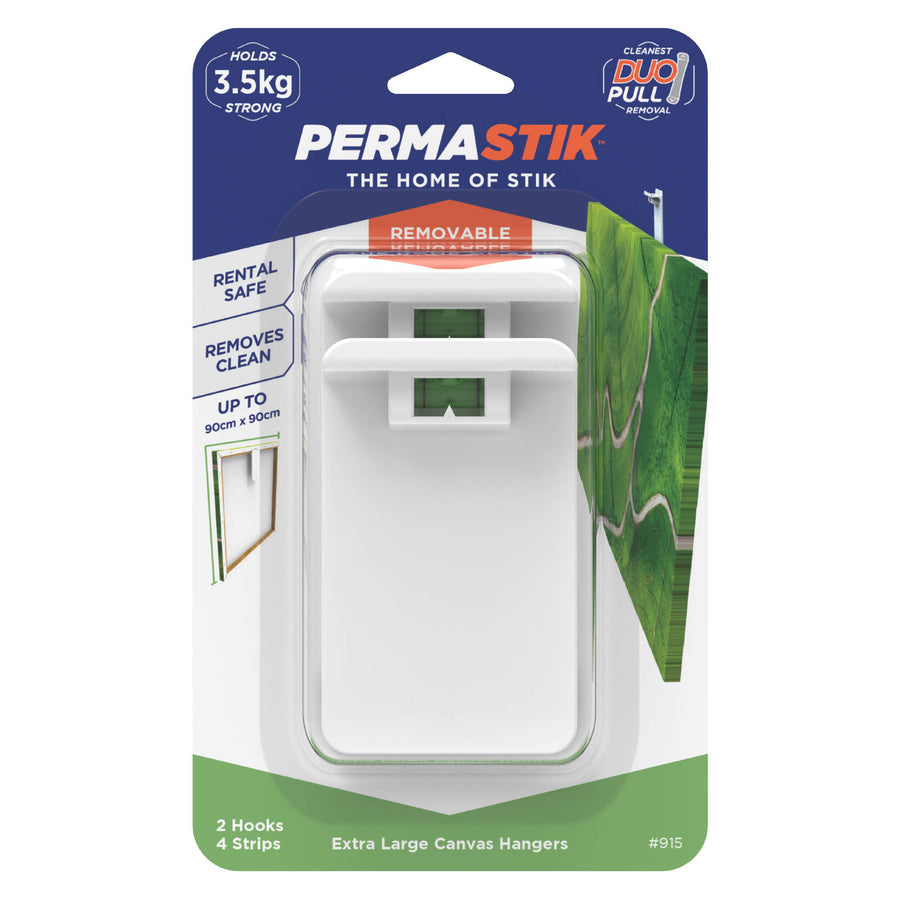 Permastik Extra Large Canvas Hangers 2 Pack Plastic Self Adhesive