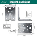Carinya Galvanised Reinforcing Bracket 80x80x60mm 4 Pack Durable - SuperSaverAU - view 5