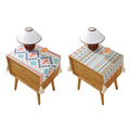 Bedside Table Cover, Blue Diamond Geometric Dustproof Tassel Tablecloth - Blue Diamond - view 3