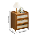Bedside Table with 3 Drawers and Rattan Accents - view 3