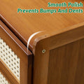 Bedside Table with 3 Drawers and Rattan Accents - view 5