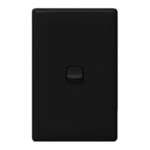 HPM Linea Wall Switch - 1 Gang - Gloss Black - Low Profile Design - SuperSaverAU - view 1