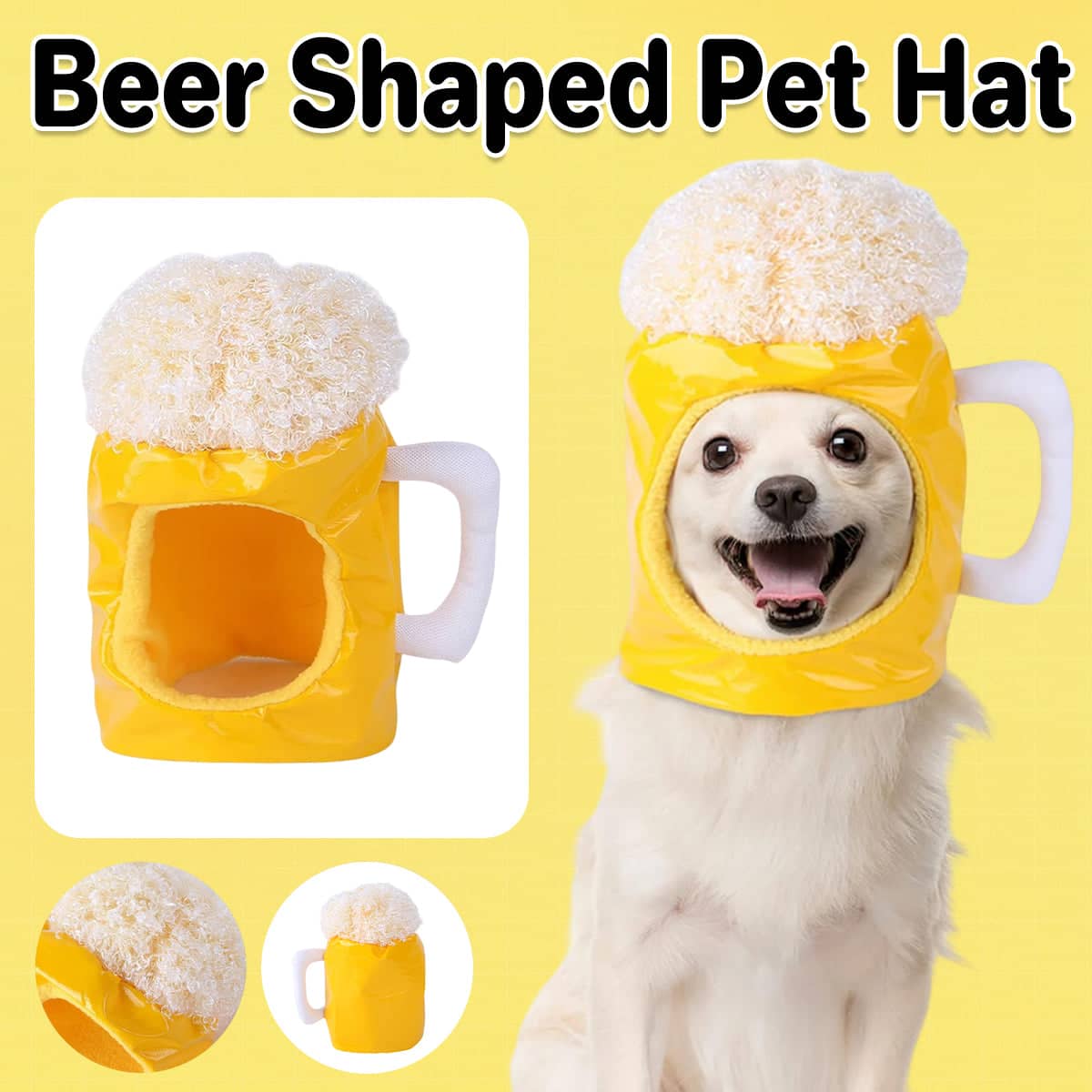 Beer Mug Pet Hat, Funny Headgear for Cats and Dogs
