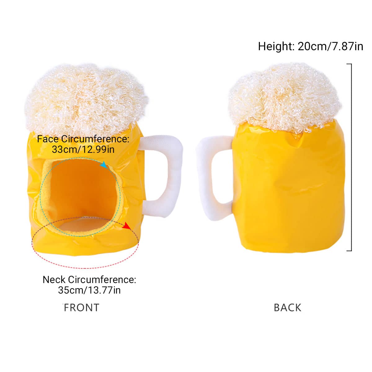 Beer Mug Pet Hat, Funny Headgear for Cats and Dogs - view 3