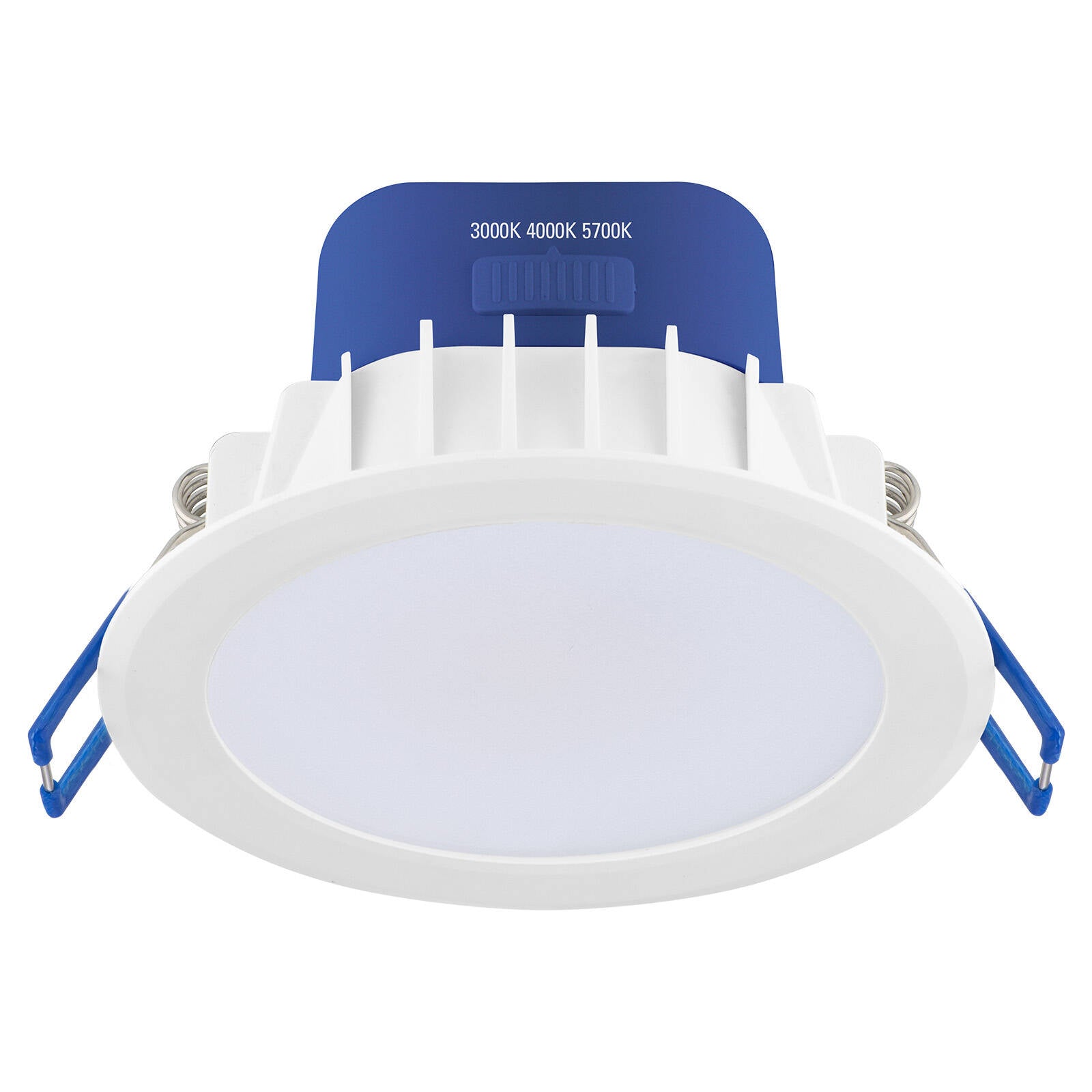 DETA 9W IP44 Tri-Colour Dimmable LED Downlight 240V Hardwired White Blue DET612