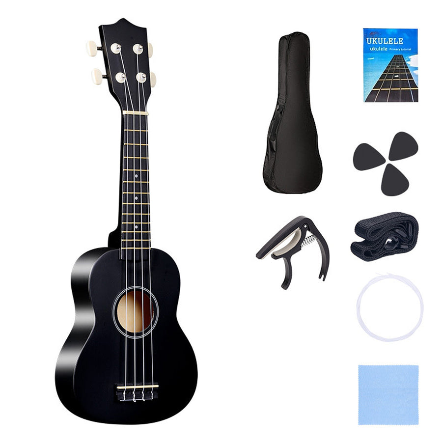 Beginner Ukulele 21 Inch (54cm) with Accessory Kit - Black