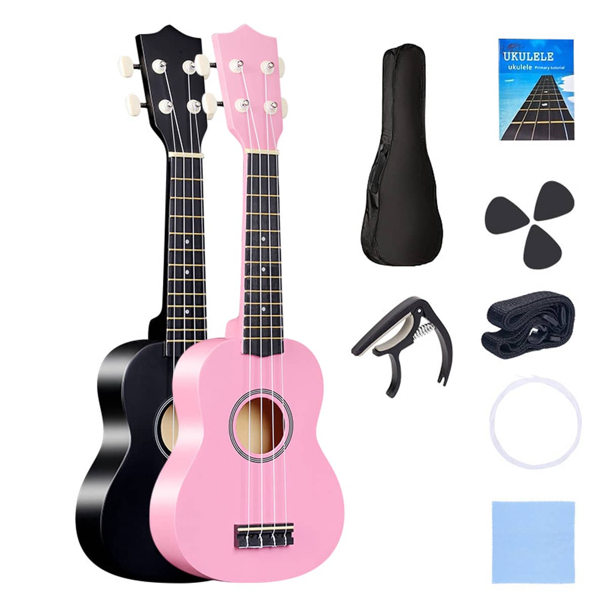 Beginner Ukulele 21 Inch (54cm) with Accessory Kit - Black - view 3
