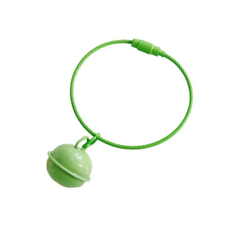 Bell Keychain with Wire Loop Key Ring - Green