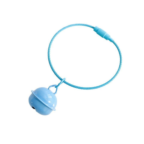 Bell Keychain with Wire Loop Key Ring - Light Blue