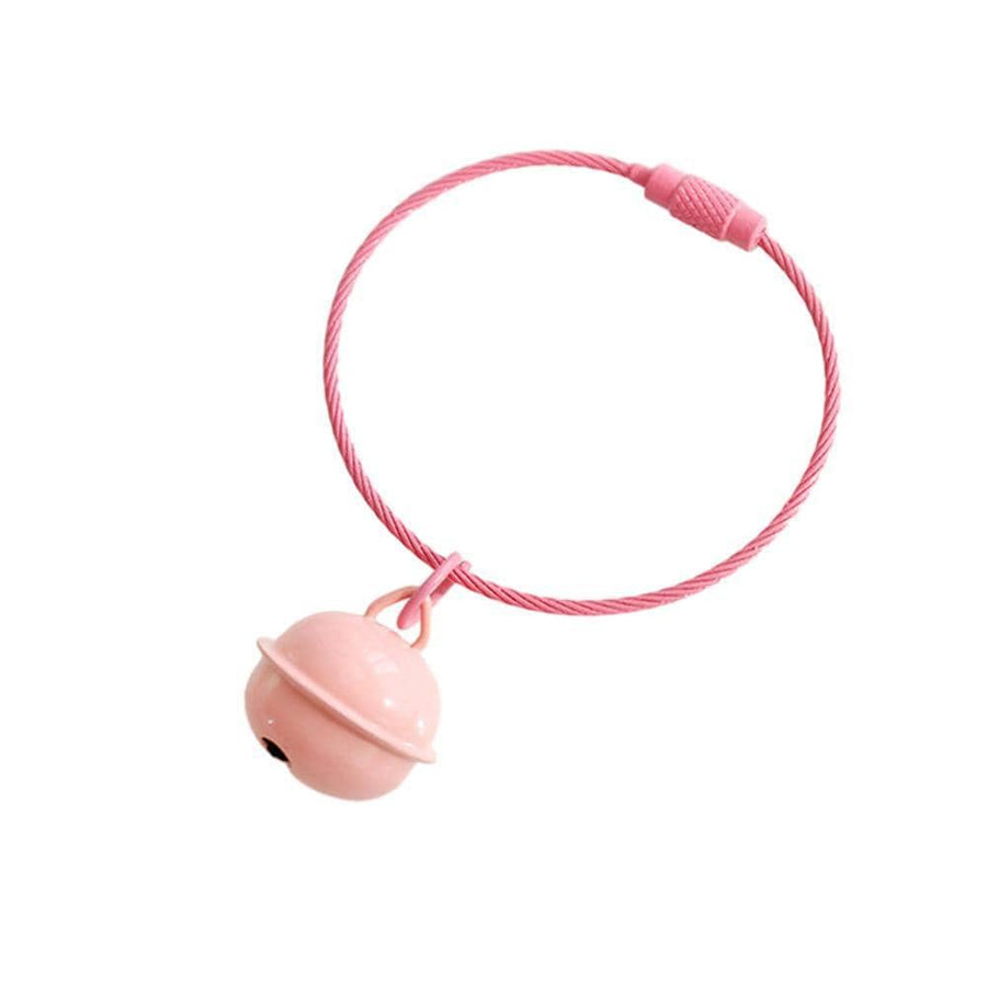 Bell Keychain with Wire Loop Key Ring - Pink