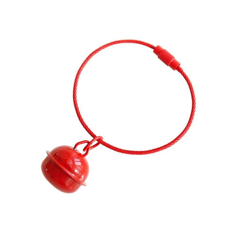 Bell Keychain with Wire Loop Key Ring - Red