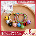 Bell Keychain with Wire Loop Key Ring - Red - view 2
