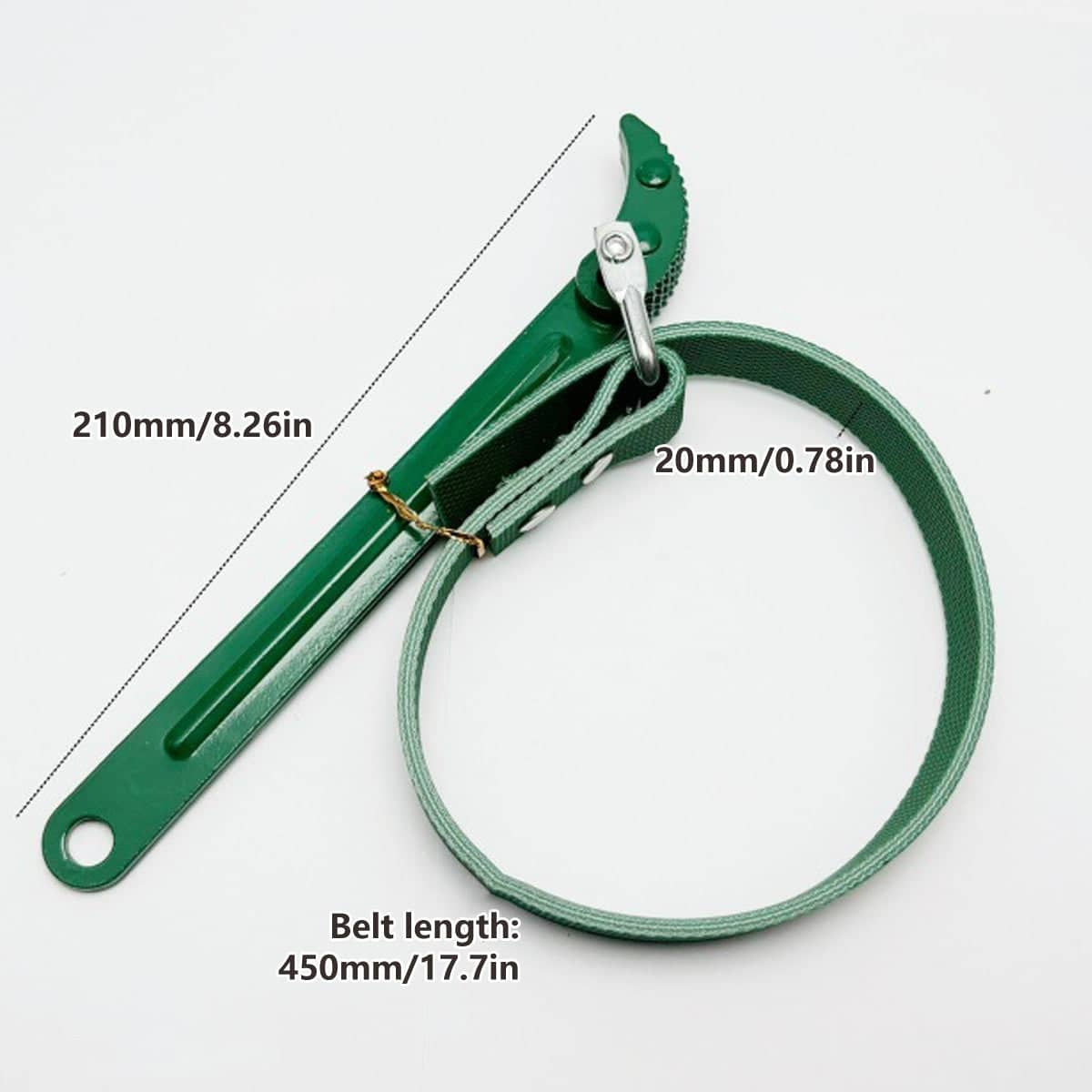 Belt Oil Filter Wrench for Car Oil Filters - Green - view 3
