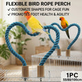 Bendable Cotton Rope Bird Perch for Parrots - Blue, 100 cm - view 2