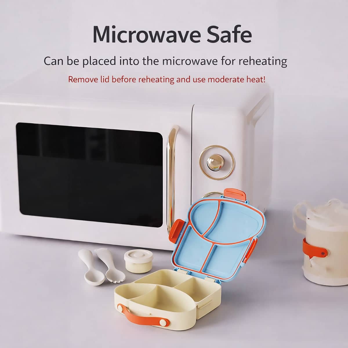 Bento Lunch Box with Compartments, Microwave Safe and Leakproof for School or Work - view 4