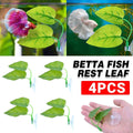 Betta Fish Resting and Spawning Leaves Aquarium Decoration, Pack of 4