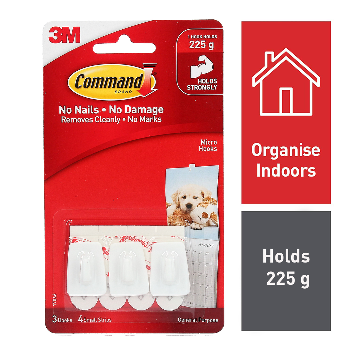 Command White Adhesive Micro Hooks - 20mm x 30mm - Plastic - Damage-Free - 3 Pack - SuperSaverAU - view 2