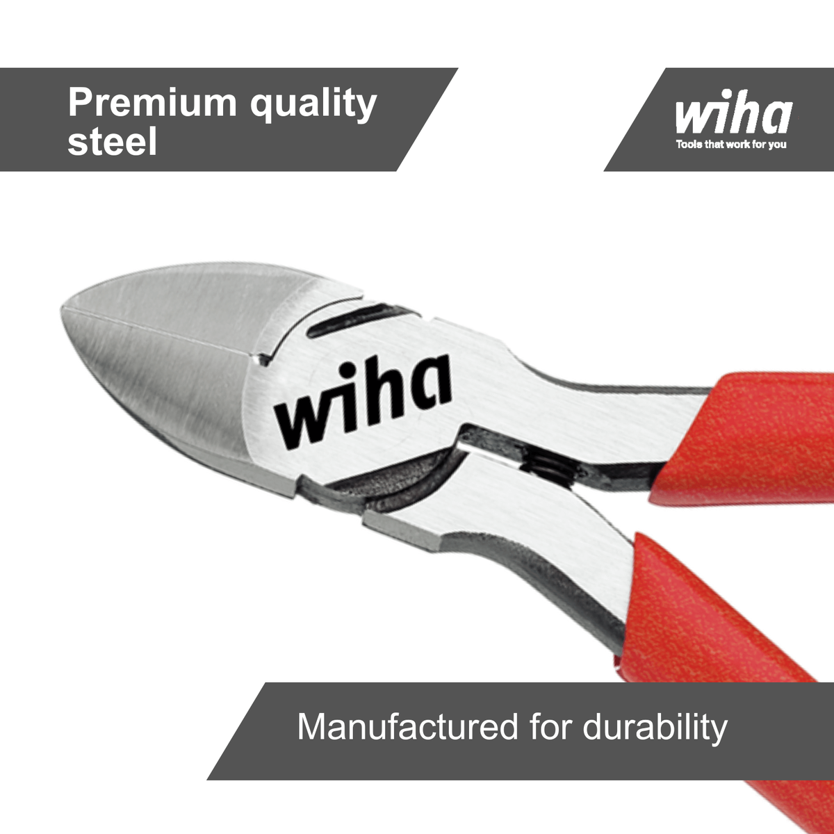 Wiha Diagonal Cutting Pliers - 125mm - Steel - Flush Cutting