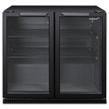 Husky 203L double door home bar fridge - black, adjustable shelves, LED lighting - C2HHMBBKAU