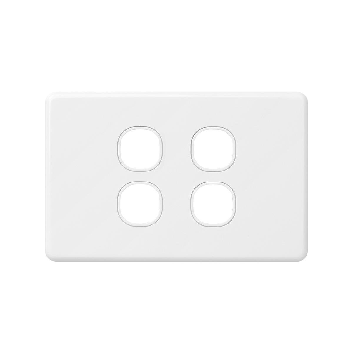 DETA X6 Four Gang Grid Plate - 77mm Polycarbonate - Modern Design - SuperSaverAU - view 1