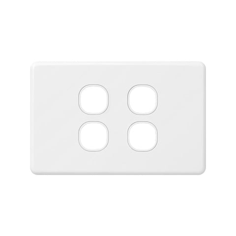 DETA X6 Four Gang Grid Plate - 77mm Polycarbonate - Modern Design - SuperSaverAU - view 1