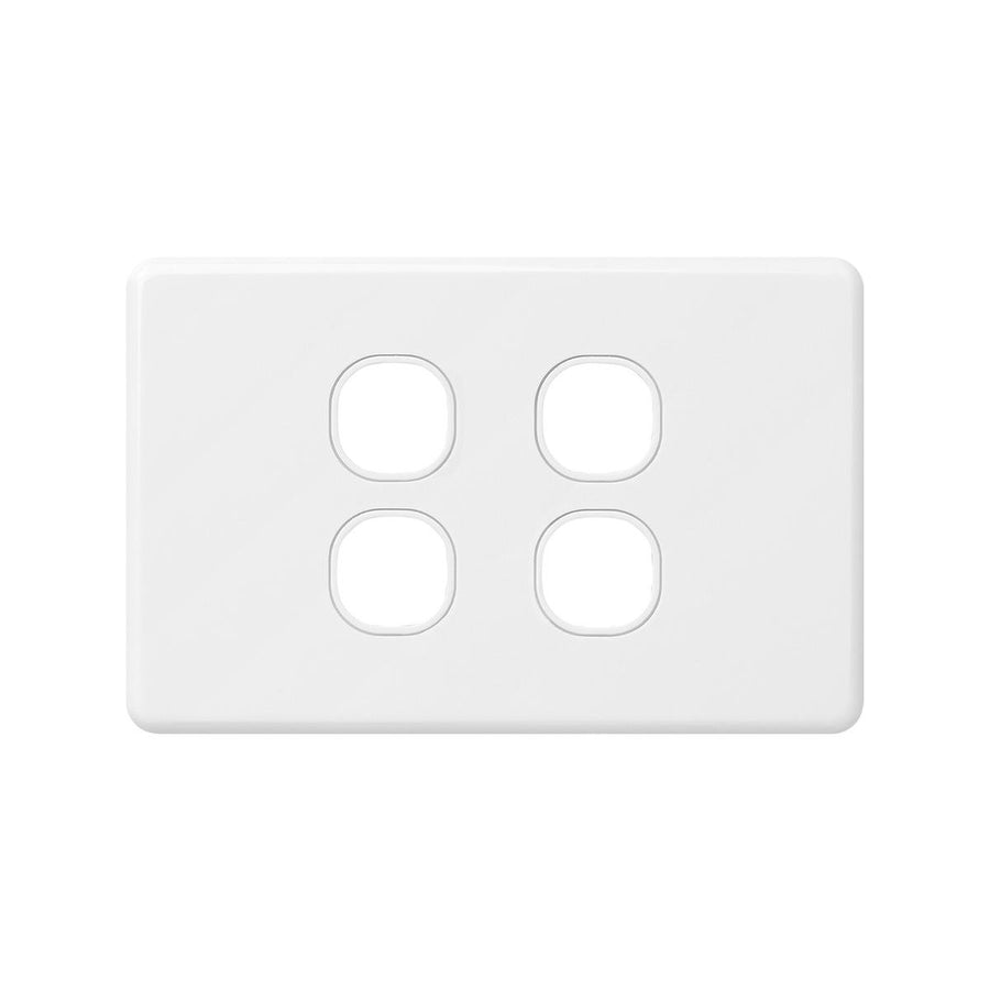 DETA X6 Four Gang Grid Plate - 77mm Polycarbonate - Modern Design - SuperSaverAU - view 1