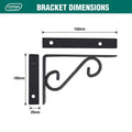 Carinya Black Scroll Stayed Bracket 150x100mm Steel 100kg Capacity - SuperSaverAU - view 4
