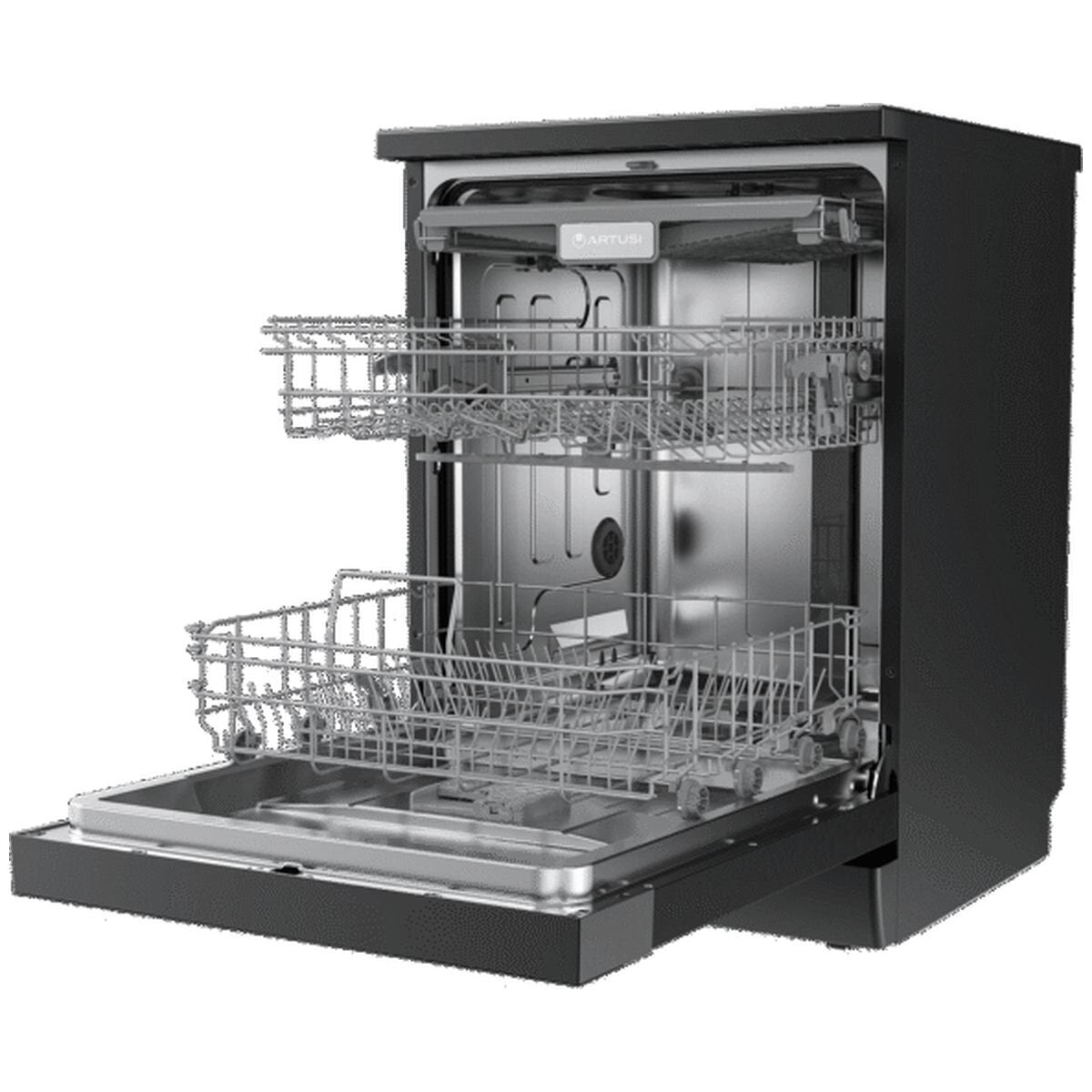 Artusi 60cm Freestanding Dishwasher 15 Place Settings - Matte Black, 8 Programs, Touch Controls - ADW5009MB