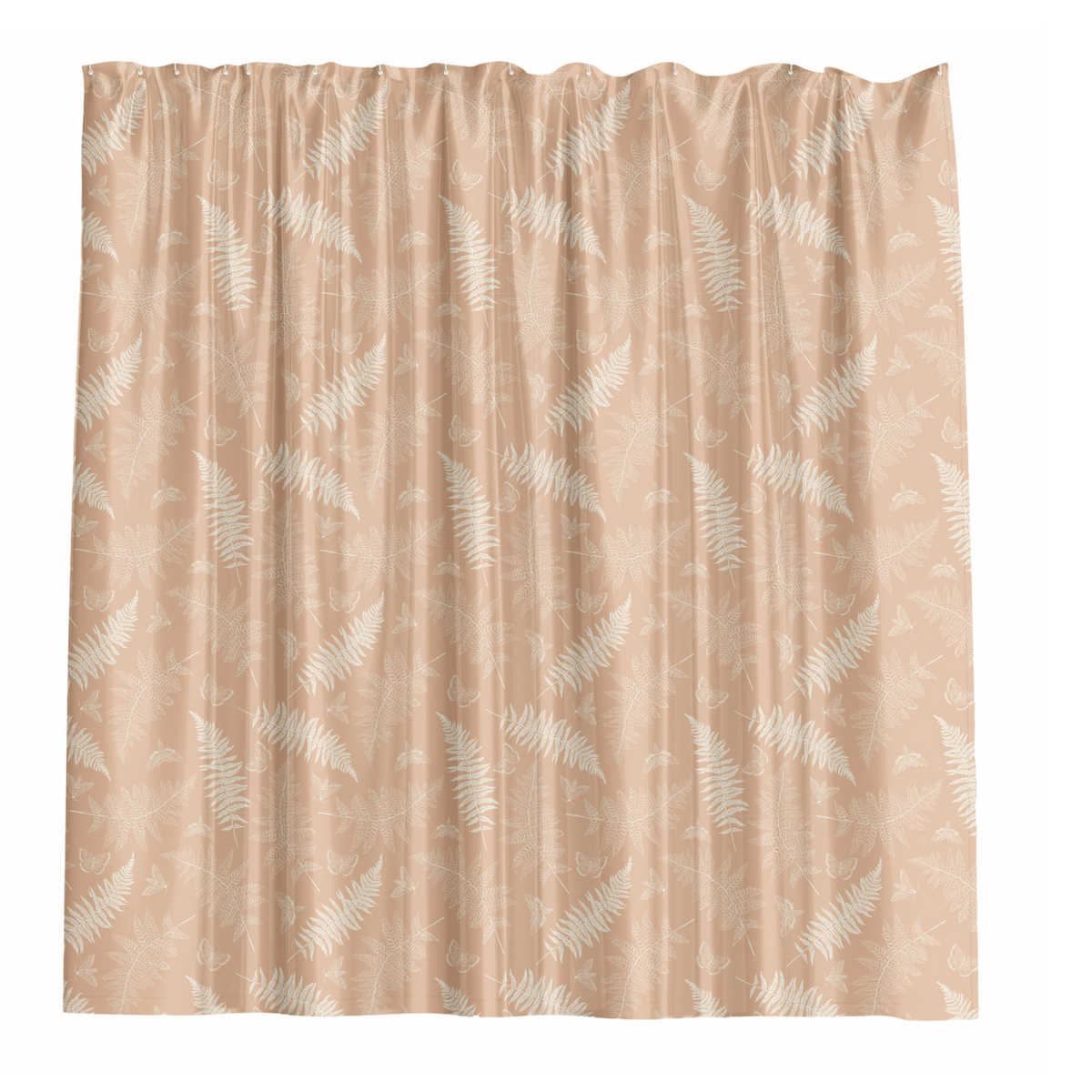 Barelli Polyester Shower Curtain - 210x180cm - Long Drop Ferns Amberlight - Water-Resistant - SuperSaverAU - view 1