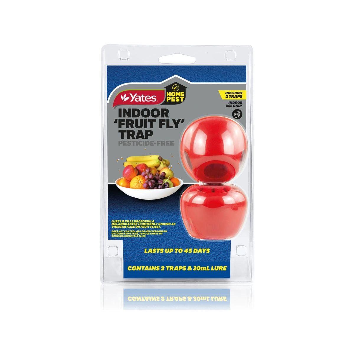 Yates Home Pest Indoor Fruit Fly Trap 2 Pack - 2 Traps - 63.5mm x 204.5mm - Lures & Kills Fruit Flies - SuperSaverAU - view 1