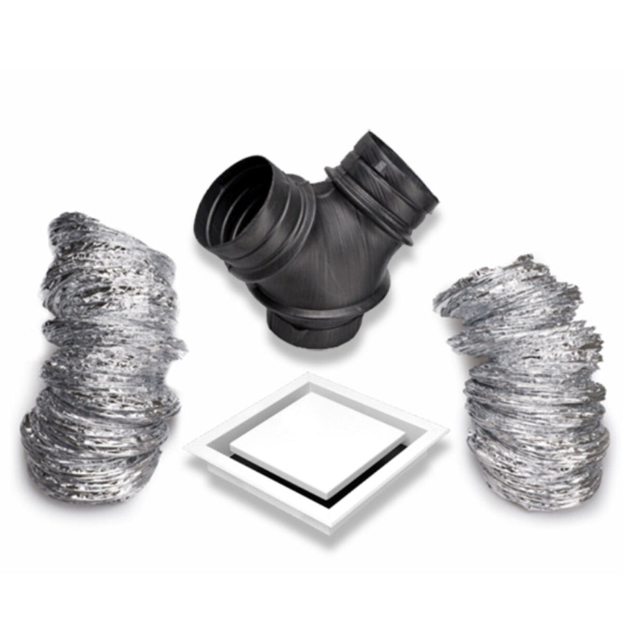 Schweigen Venting Kit - 2 x 3m Flexi Hose, Y Connector and Room Vent, White - DVK600ST