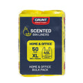Grunt 40L Lemon Scented Kitchen Tie Top Rubbish Bags Yellow 50 Pack