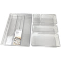 The Container Store 5 piece kitchen drawer pack 3 - Expandable utensil tray and deep organisers - VTCS-DRAW-P3
