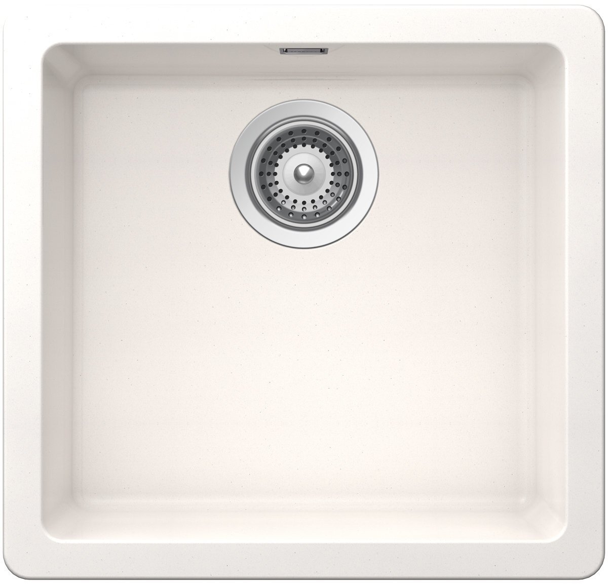 Abey Schock Soho single bowl sink 450mm - white Polaris finish, topmount, Nanogranite - N100SW