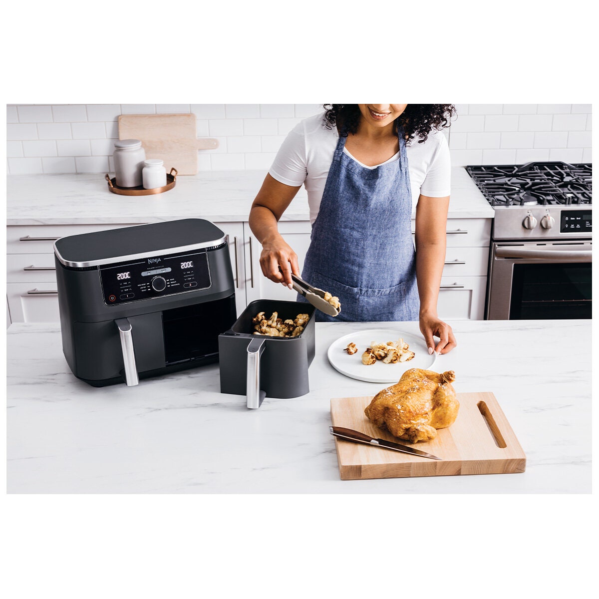 Ninja Foodi Max Dual Zone Air Fryer 9.5L - Black - Smart Finish, Match Cook, Six Functions - AF400