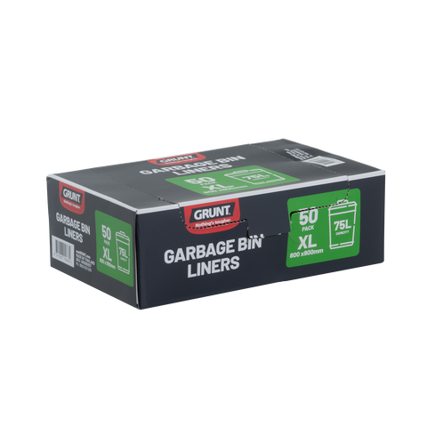 Grunt 75L 900 x 800mm Black Rubbish Bags 50 Pack
