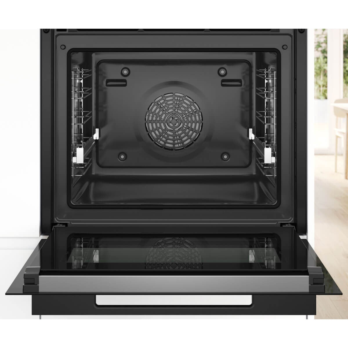 Bosch 60cm Series 8 Built-In Steam Oven - 71L Black - Pyrolytic and Air Fry - HRG978NB1A