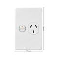 DETA X6 Single Vertical Power Point 1 Gang White Polycarbonate 10A 250V