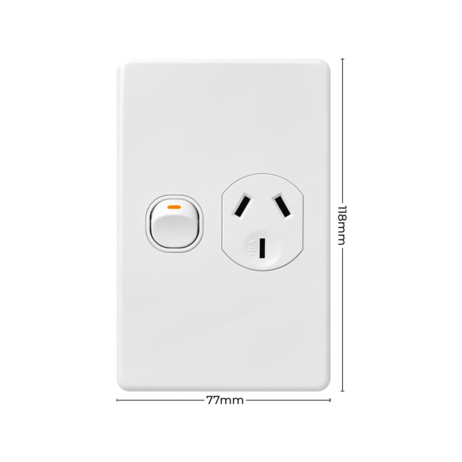 DETA X6 Single Vertical Power Point 1 Gang White Polycarbonate 10A 250V